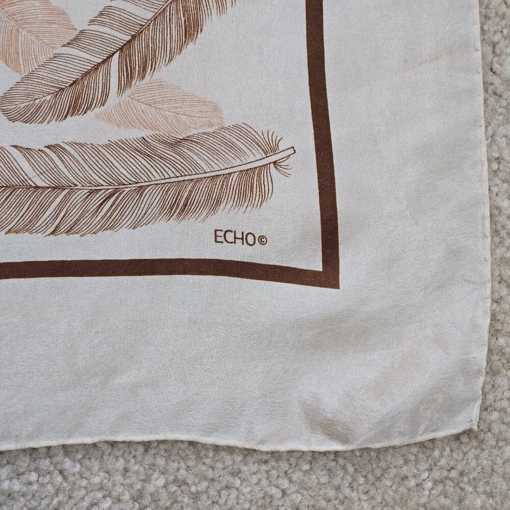 Echo Silk Feather Scarf Bird
